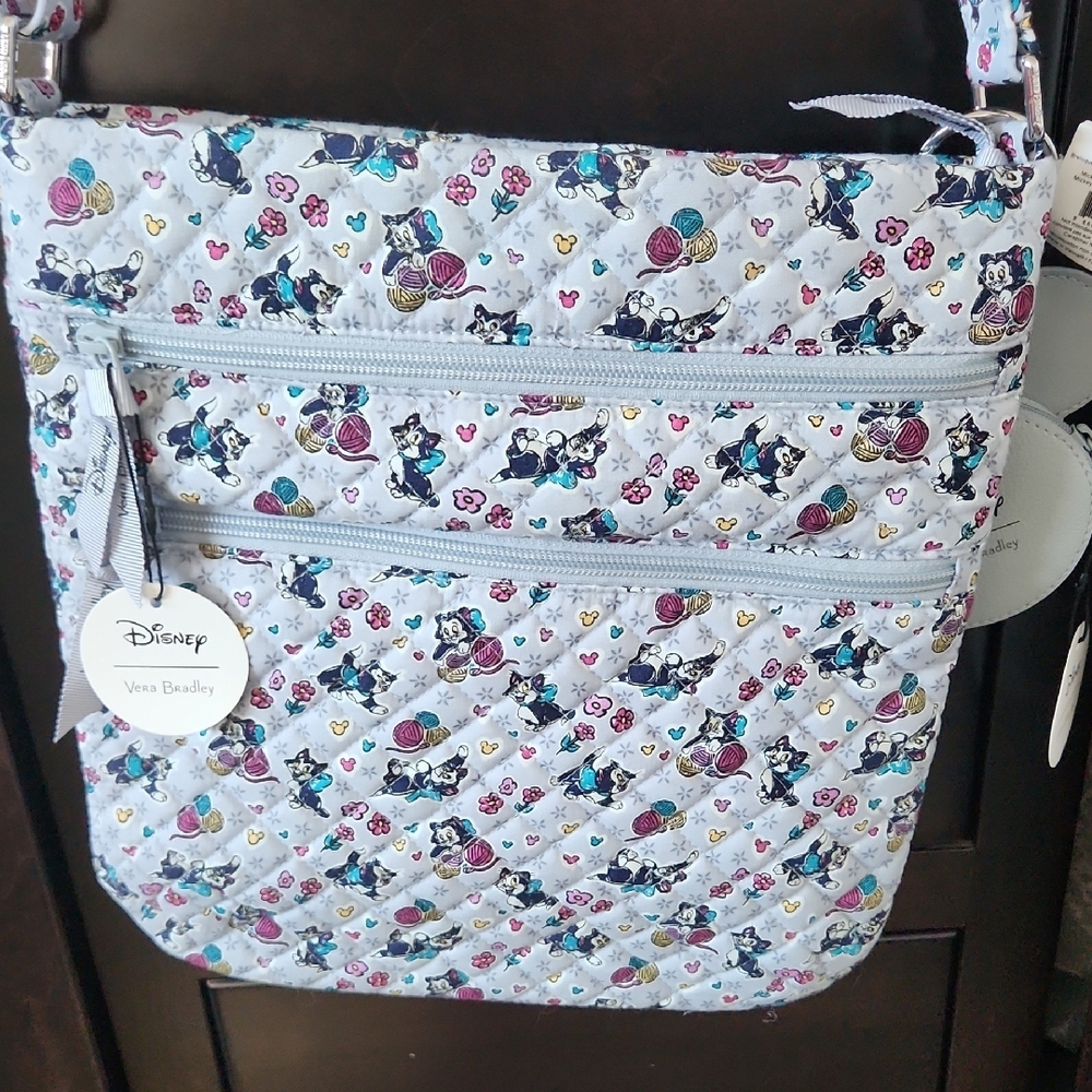 Disney X Vera Bradley Figaro Floral Quilted Shoulder Bag And Coin Purse - Picture 14 of 15